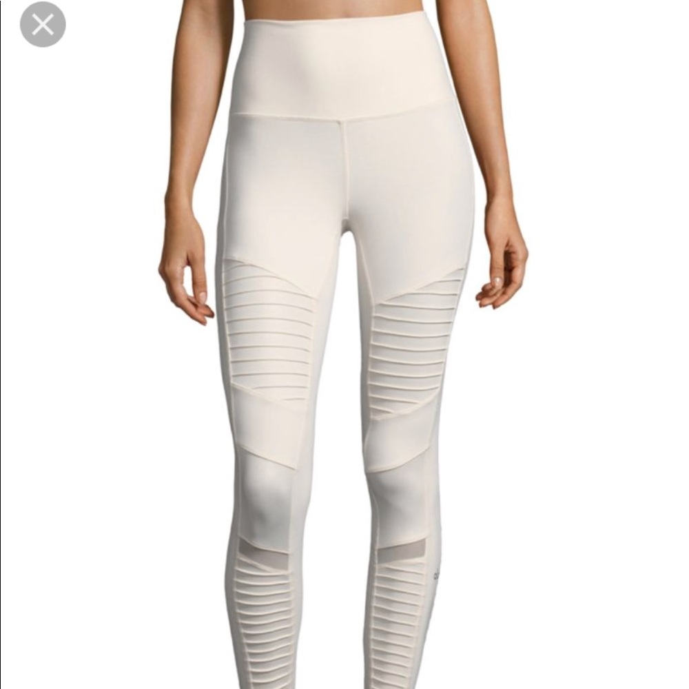 High Waist Moto Legging Pristine White
